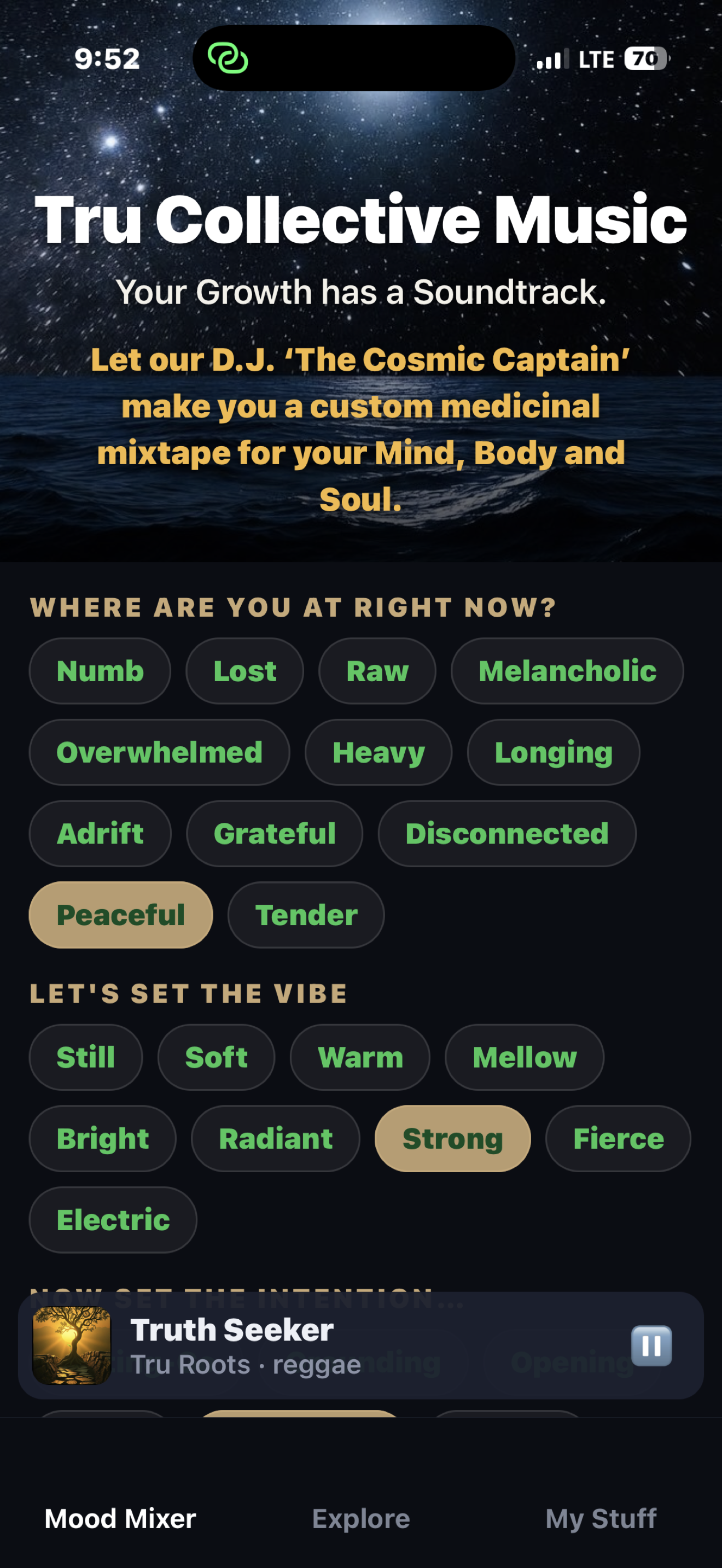 Home — mood mixes and featured tracks